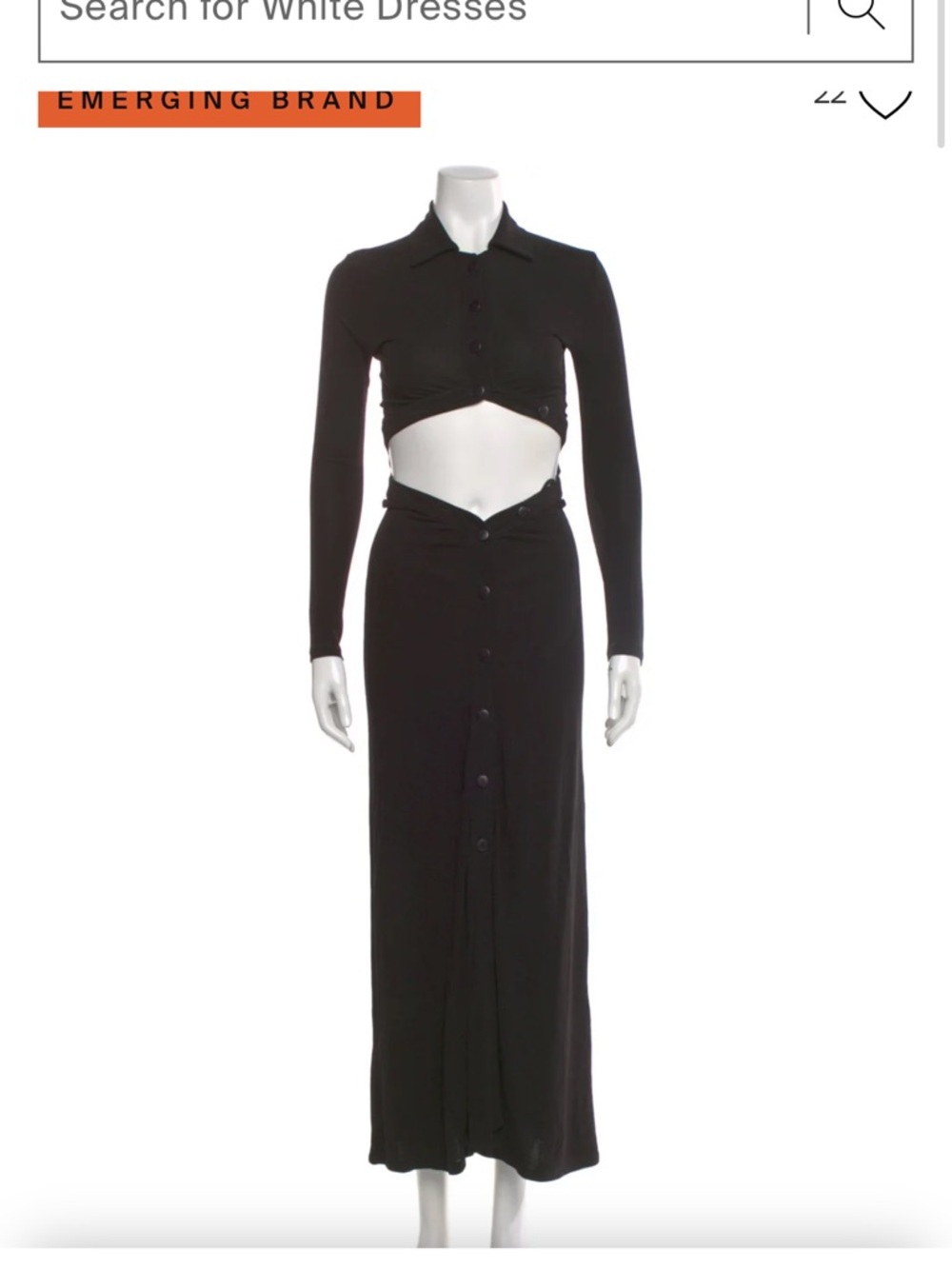 Christopher Esber Black Collared Button-Down maxi dress